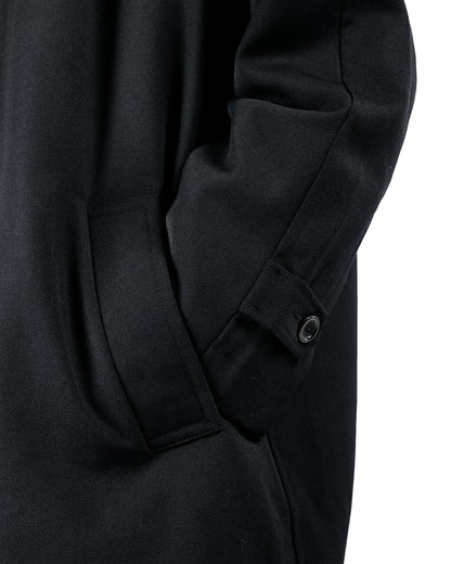 James Coward Draft Coat Heavyweight Wool Gabardine Black