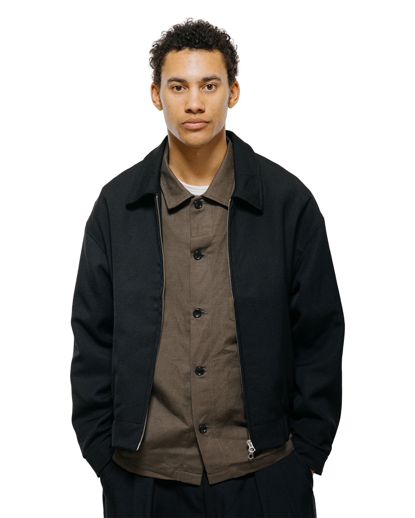 lost & found James Coward James Coward Machine Jacket Black Wool Gabardine