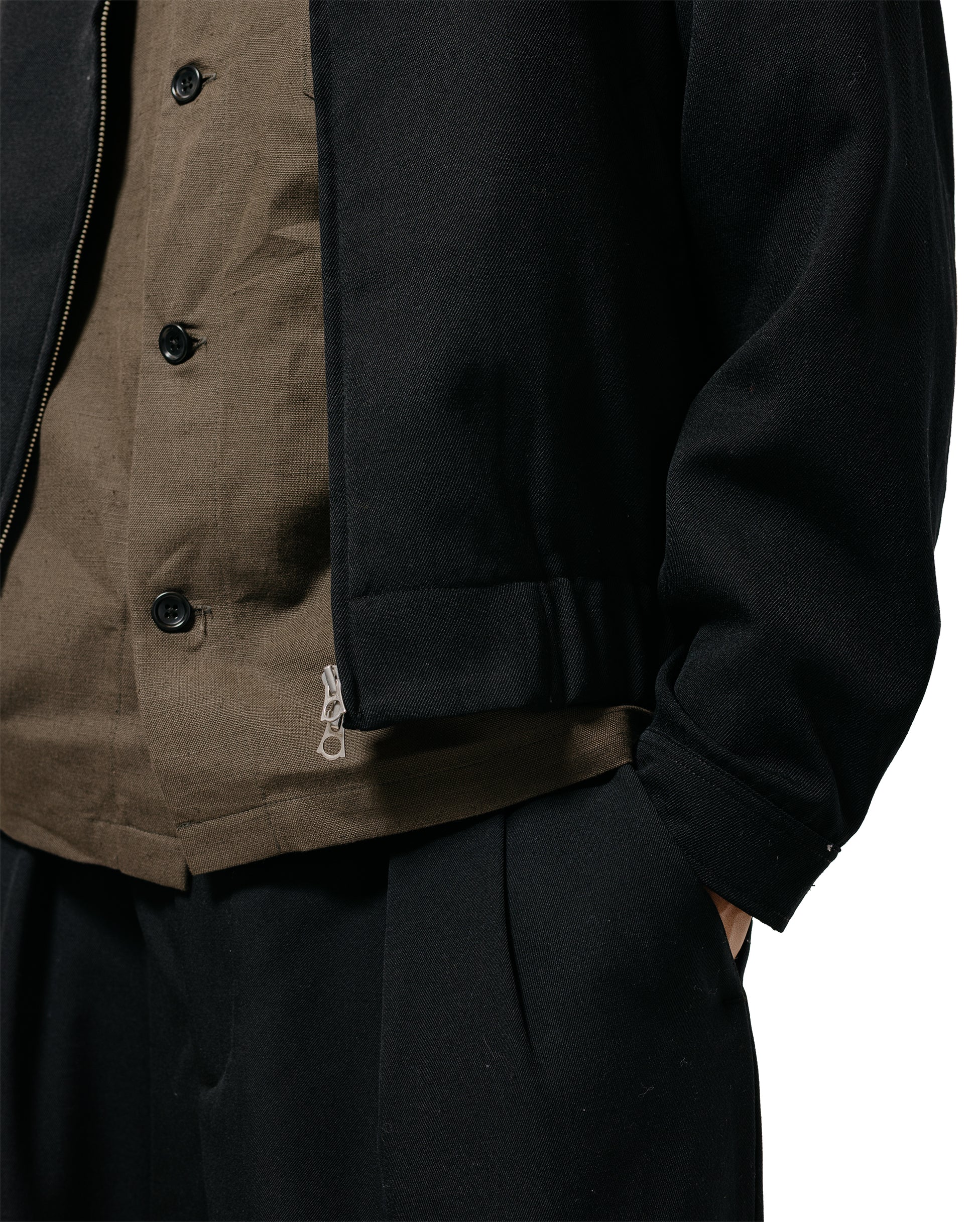 lost & found James Coward James Coward Machine Jacket Black Wool Gabardine