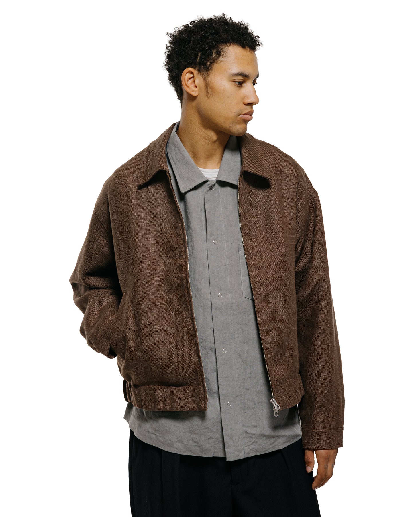 lost & found James Coward James Coward Machine Jacket Brown Belgian Linen