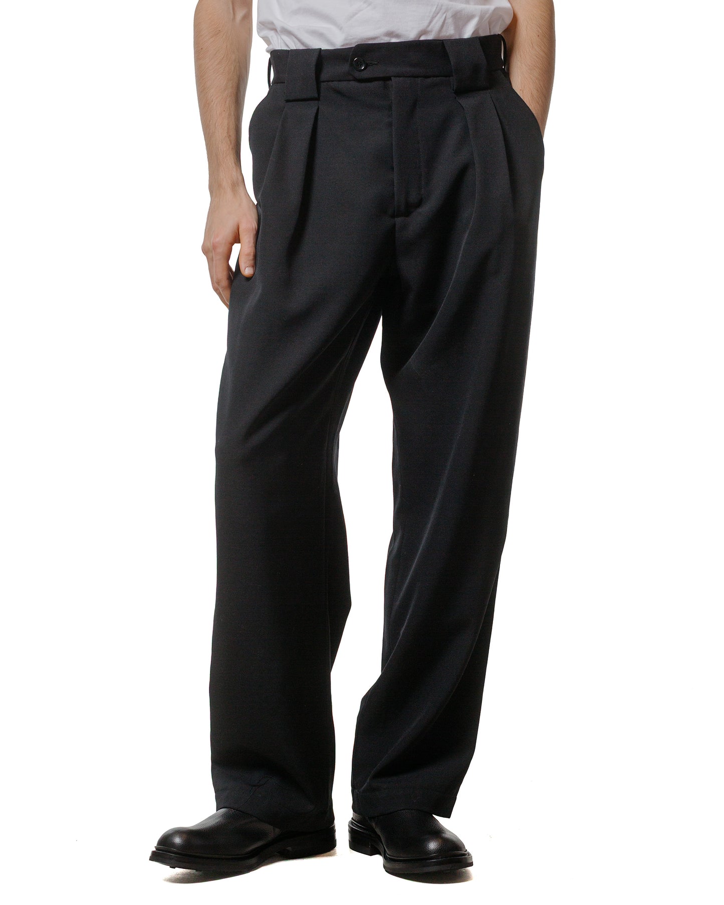 lost & found James Coward James Coward Mercado Trouser Black Wool Gabardine