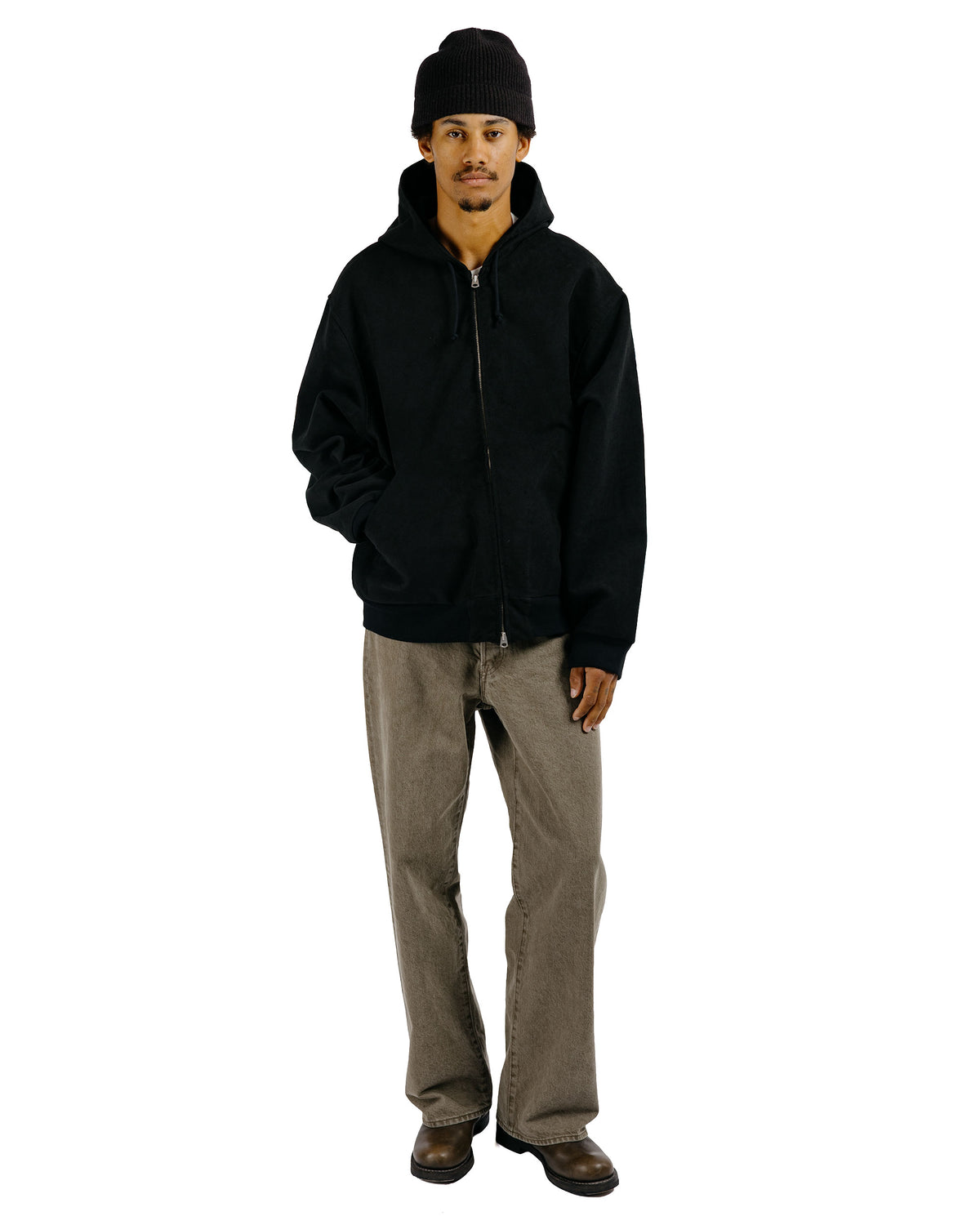 James Coward Parka Black Heavyweight Moleskin