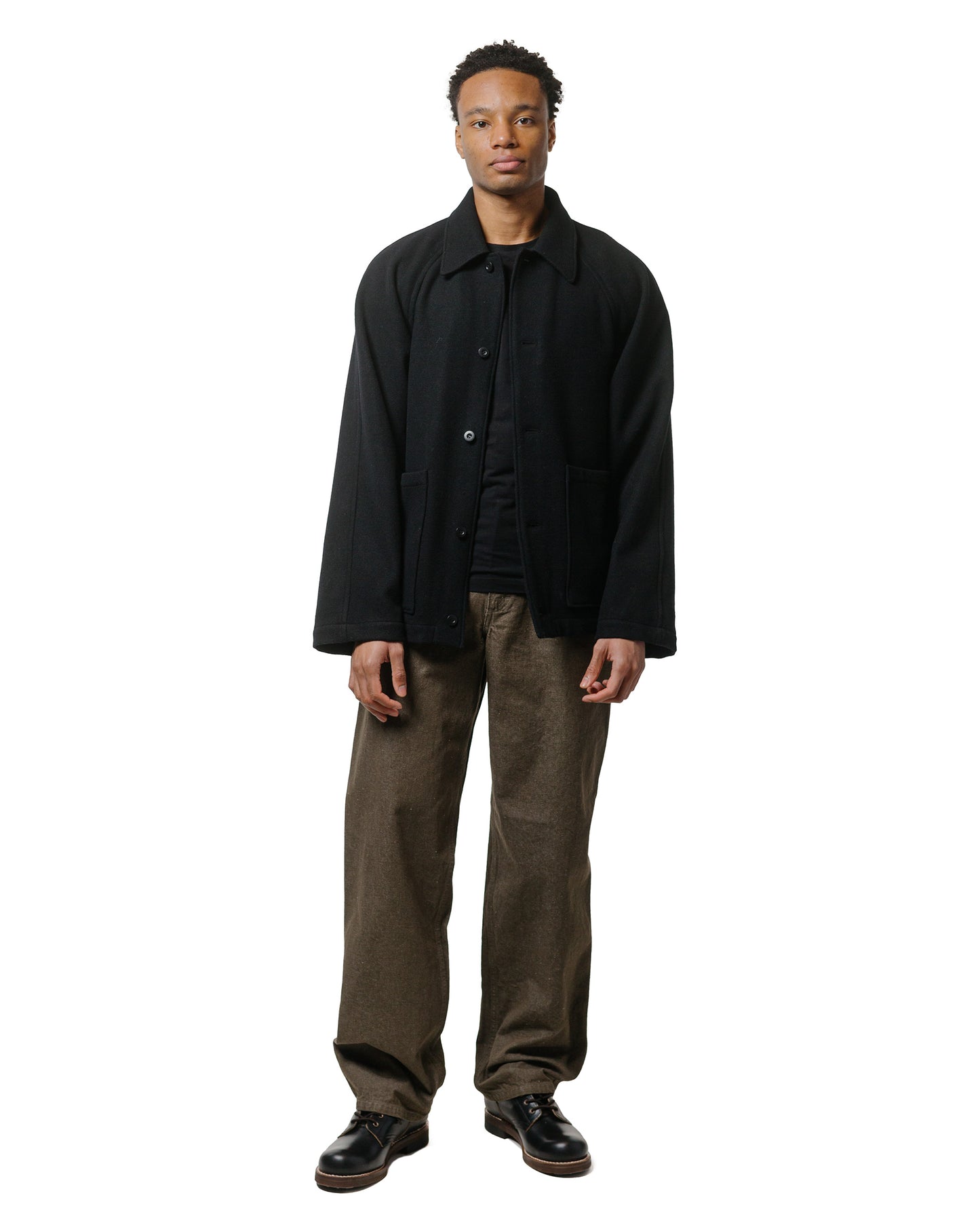 lost & found James Coward James Coward Rambler Coat Black Wool Flannel