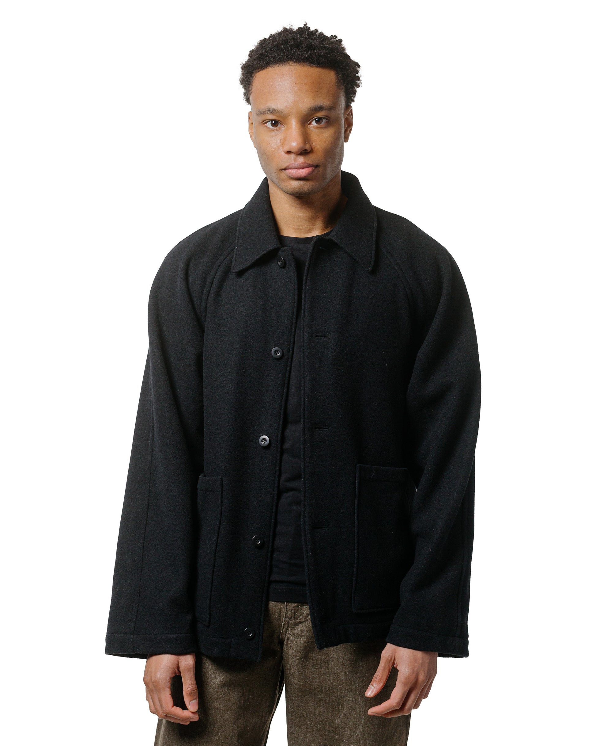 lost & found James Coward James Coward Rambler Coat Black Wool Flannel
