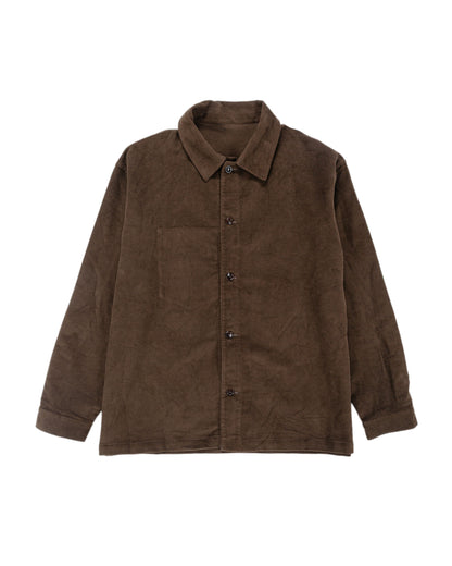 lost & found James Coward James Coward Signal Shirt Dark Brown Cotton Moleskin
