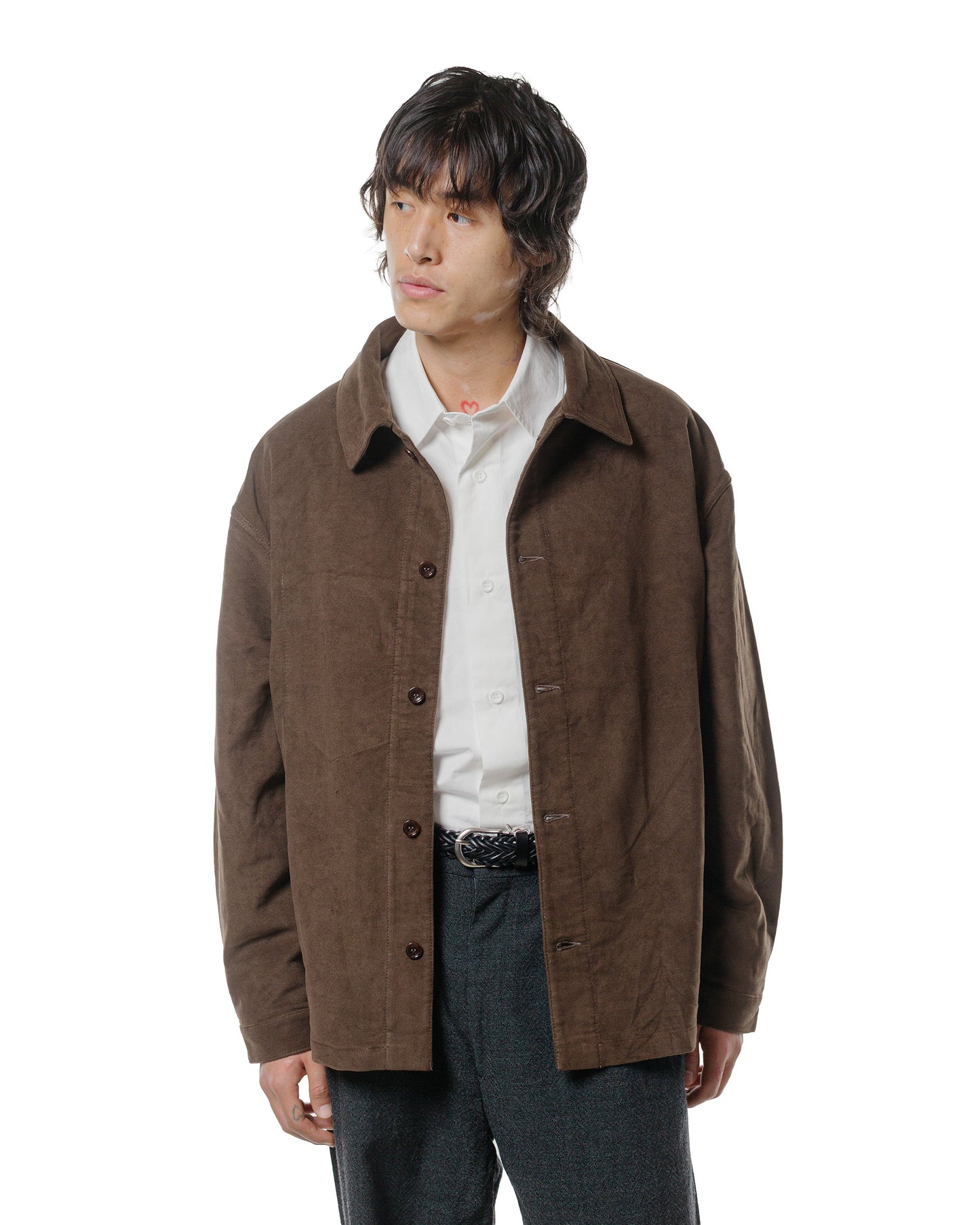 lost & found James Coward James Coward Signal Shirt Dark Brown Cotton Moleskin