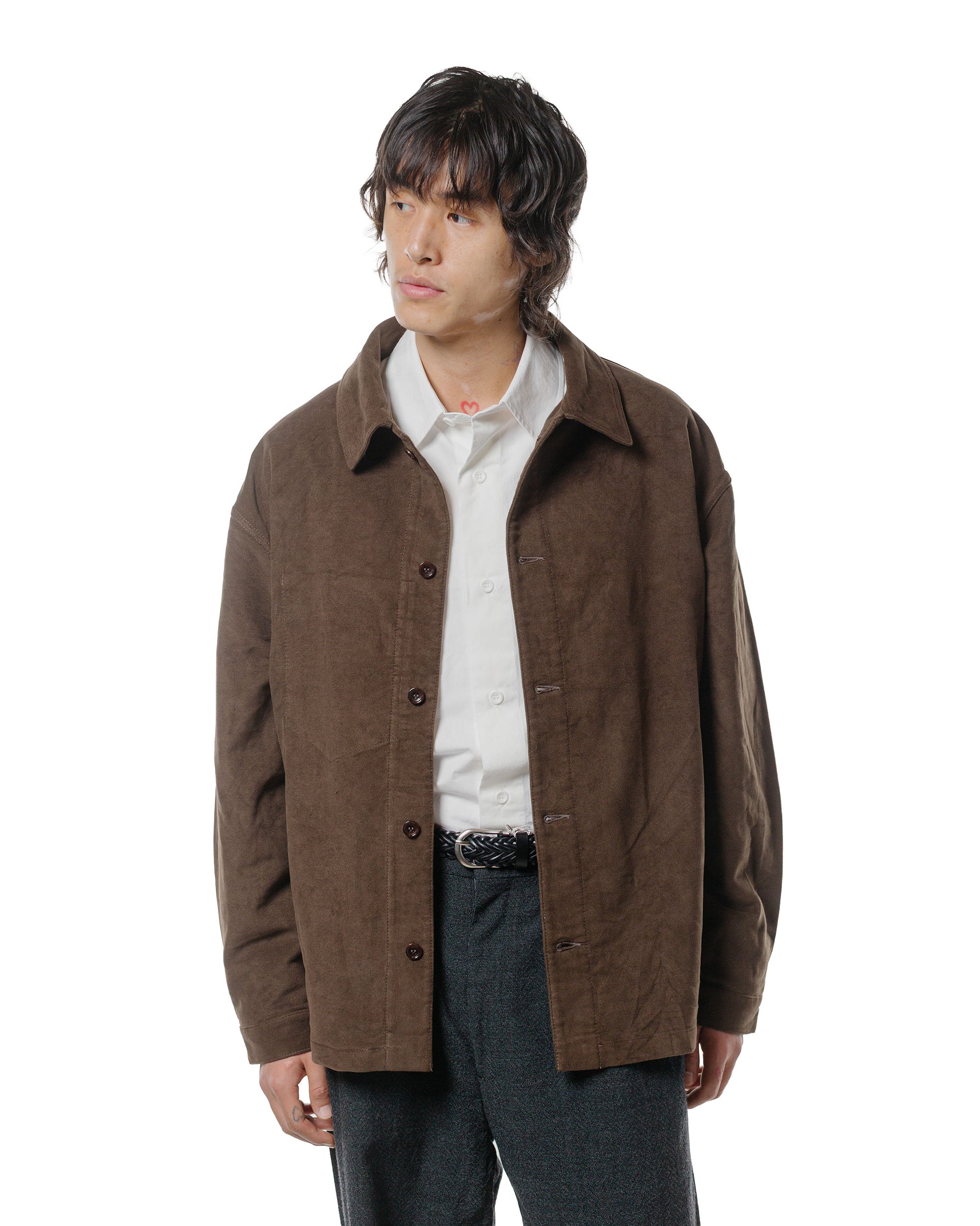 lost & found James Coward James Coward Signal Shirt Dark Brown Cotton Moleskin