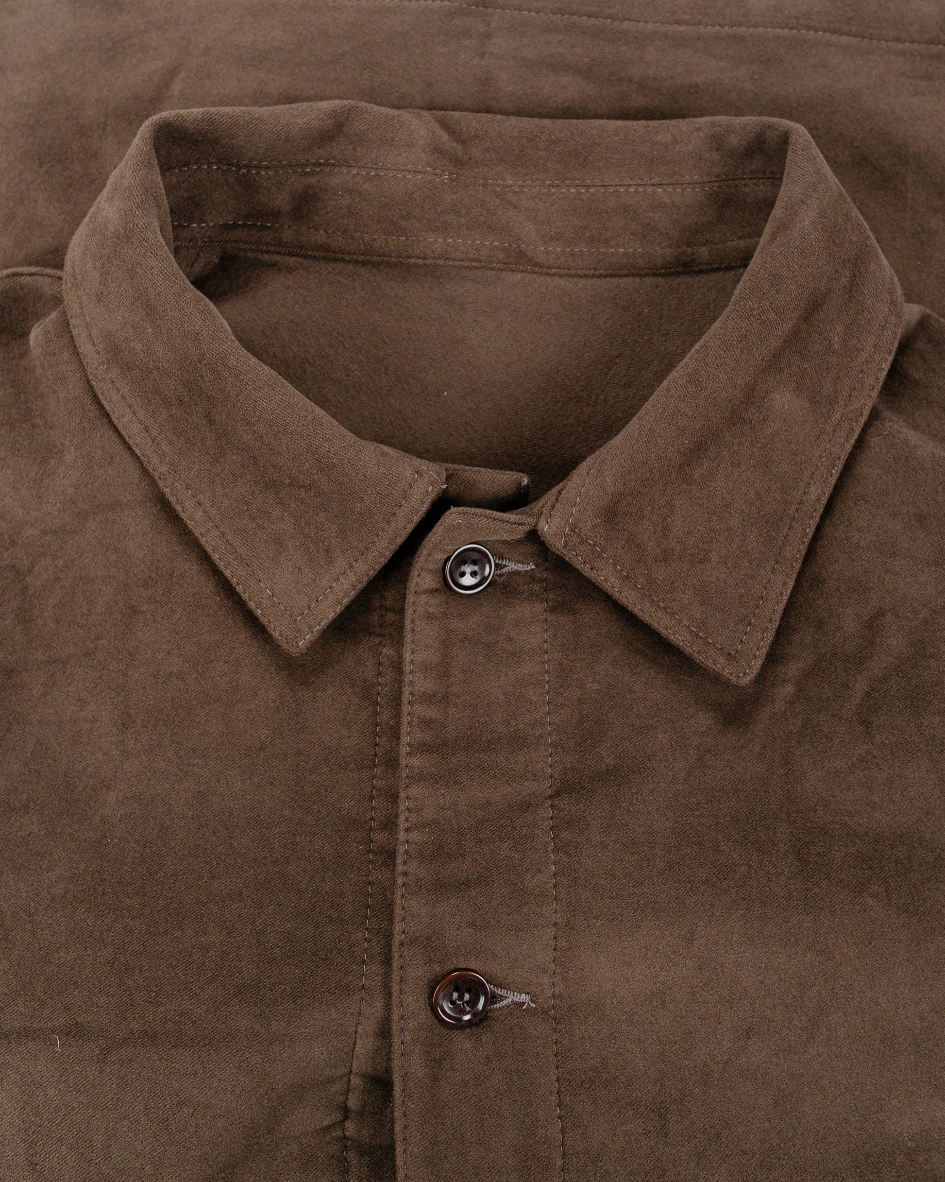 lost & found James Coward James Coward Signal Shirt Dark Brown Cotton Moleskin