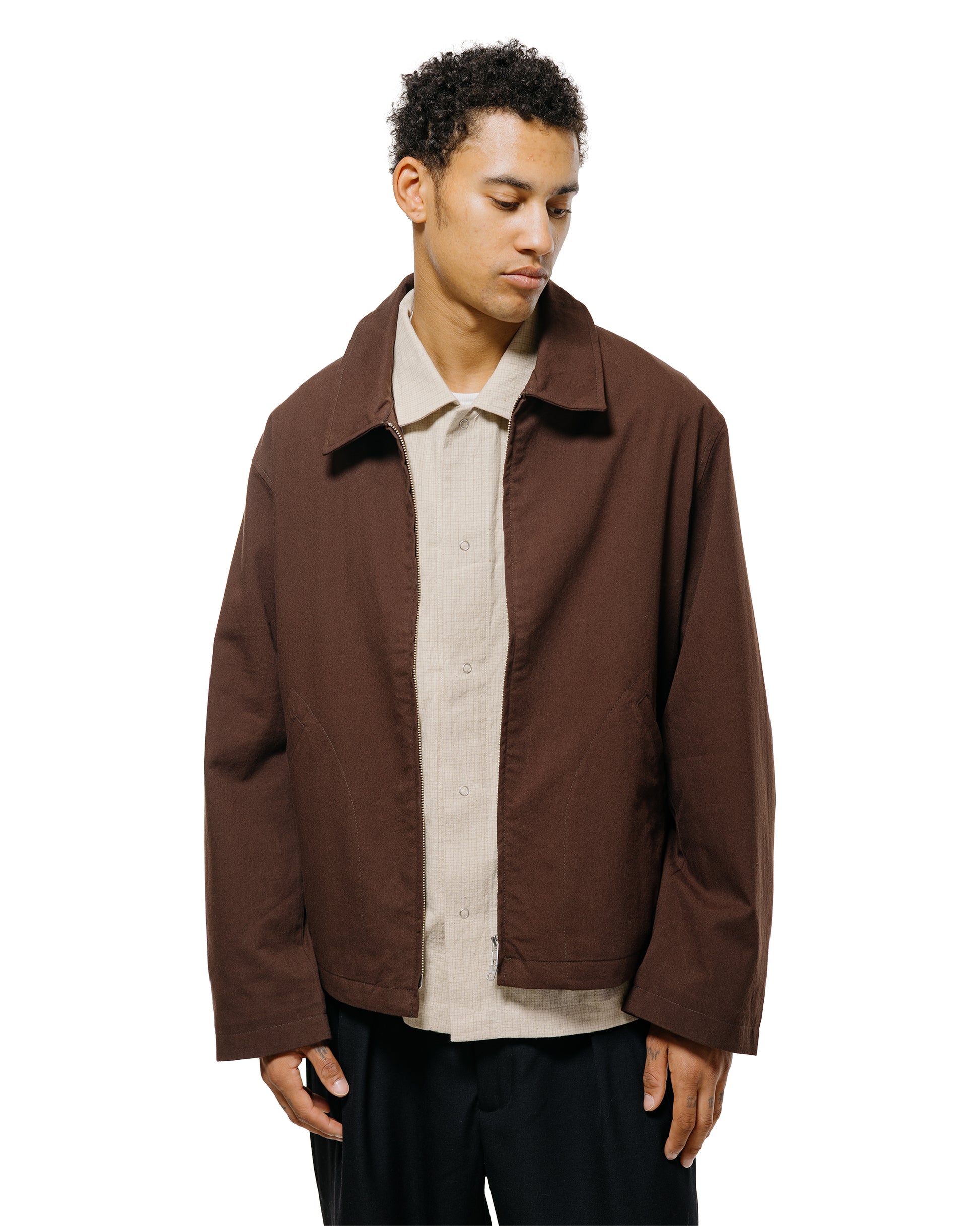 lost & found James Coward James Coward Site Jacket Dark Brown Cotton Wool Twill