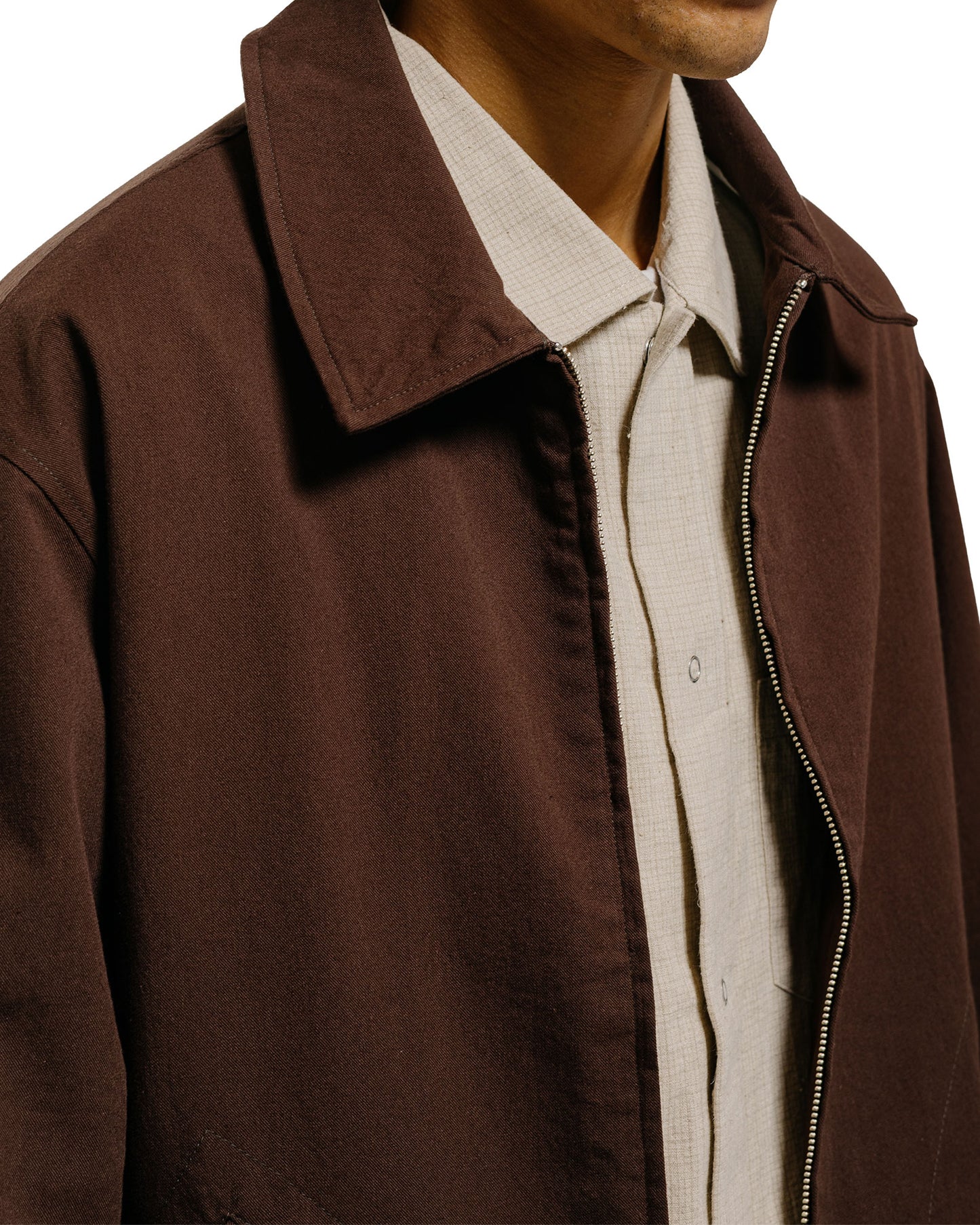 lost & found James Coward James Coward Site Jacket Dark Brown Cotton Wool Twill