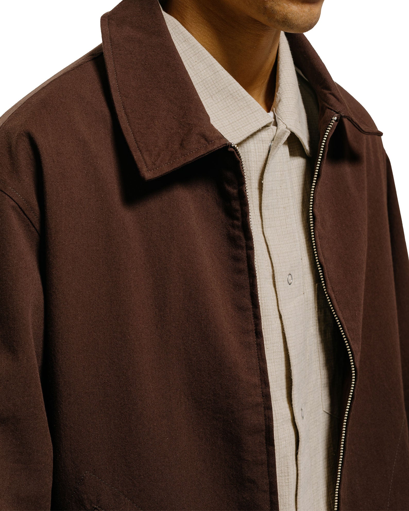 lost & found James Coward James Coward Site Jacket Dark Brown Cotton Wool Twill