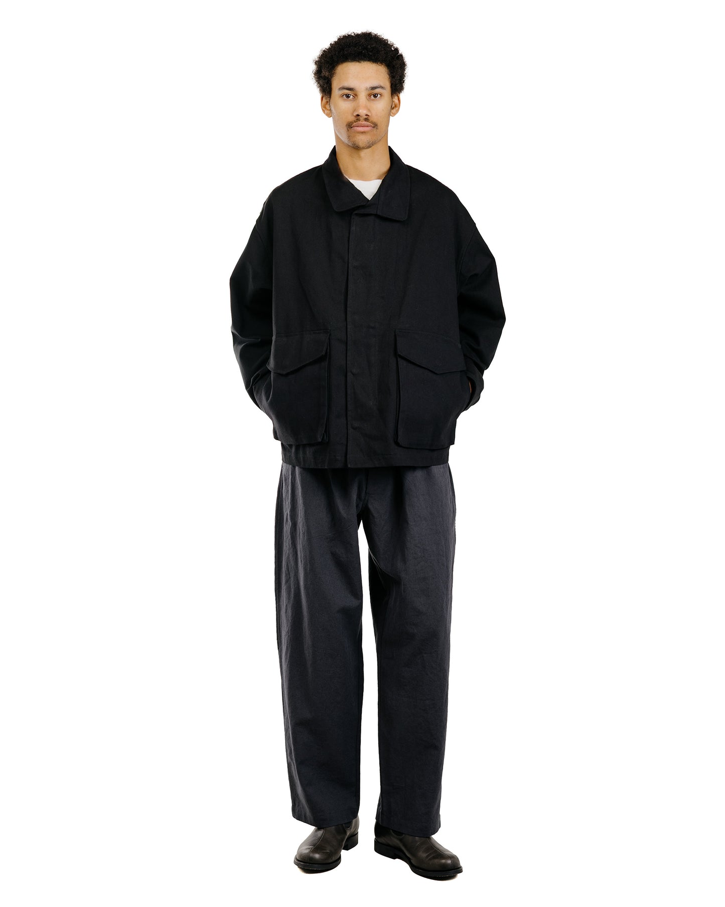 James Coward Six Jacket Black Waxed Cotton Washi Ox