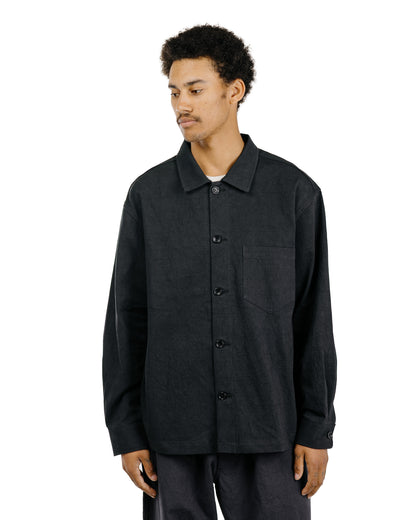 James Coward Travail Shirt Black Satin Drum Cotton
