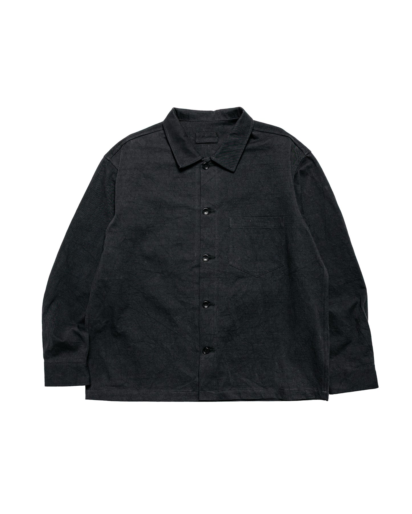 James Coward Travail Shirt Black Drum Dyed Back Satin