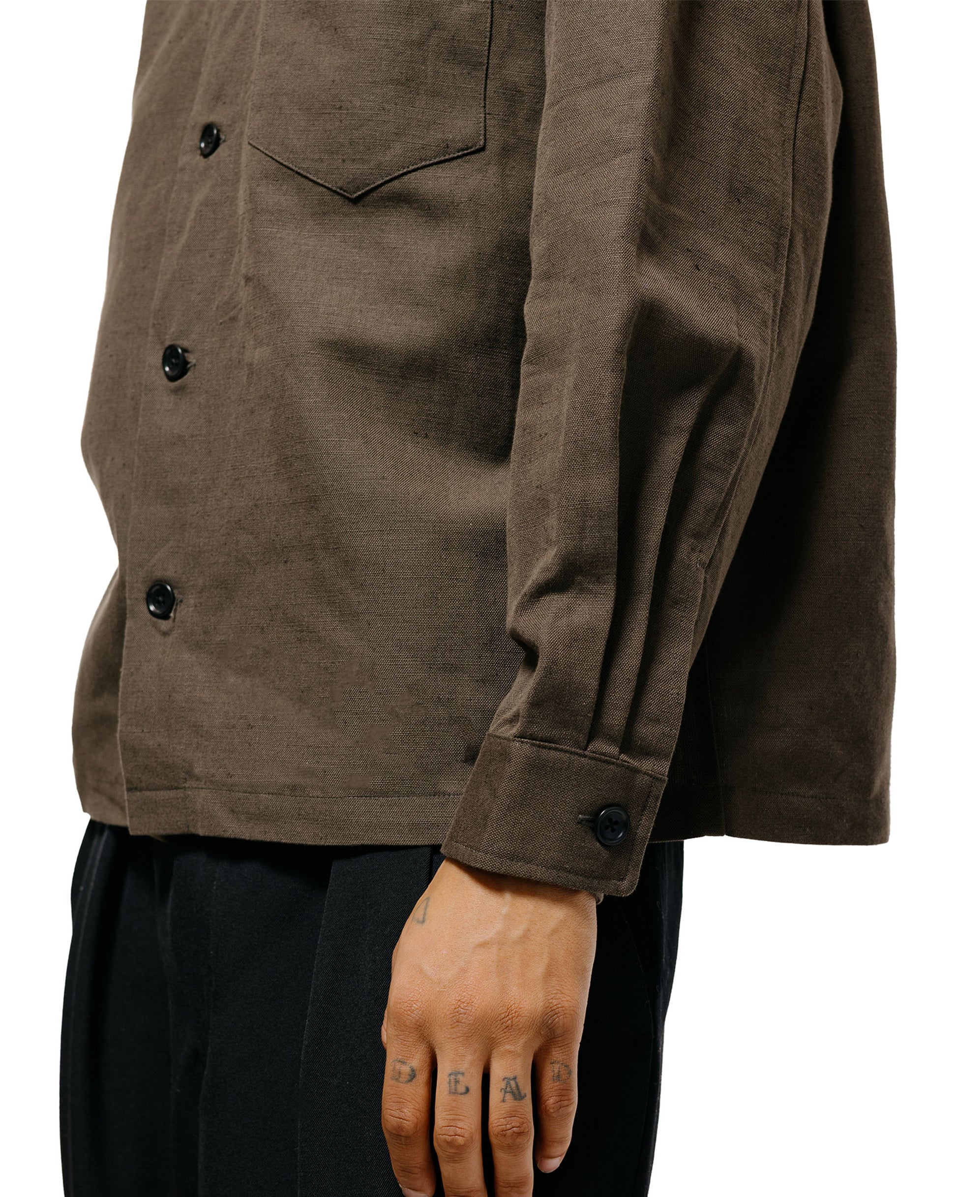 lost & found James Coward James Coward Travail Shirt Coffee Grounds Belgian Linen