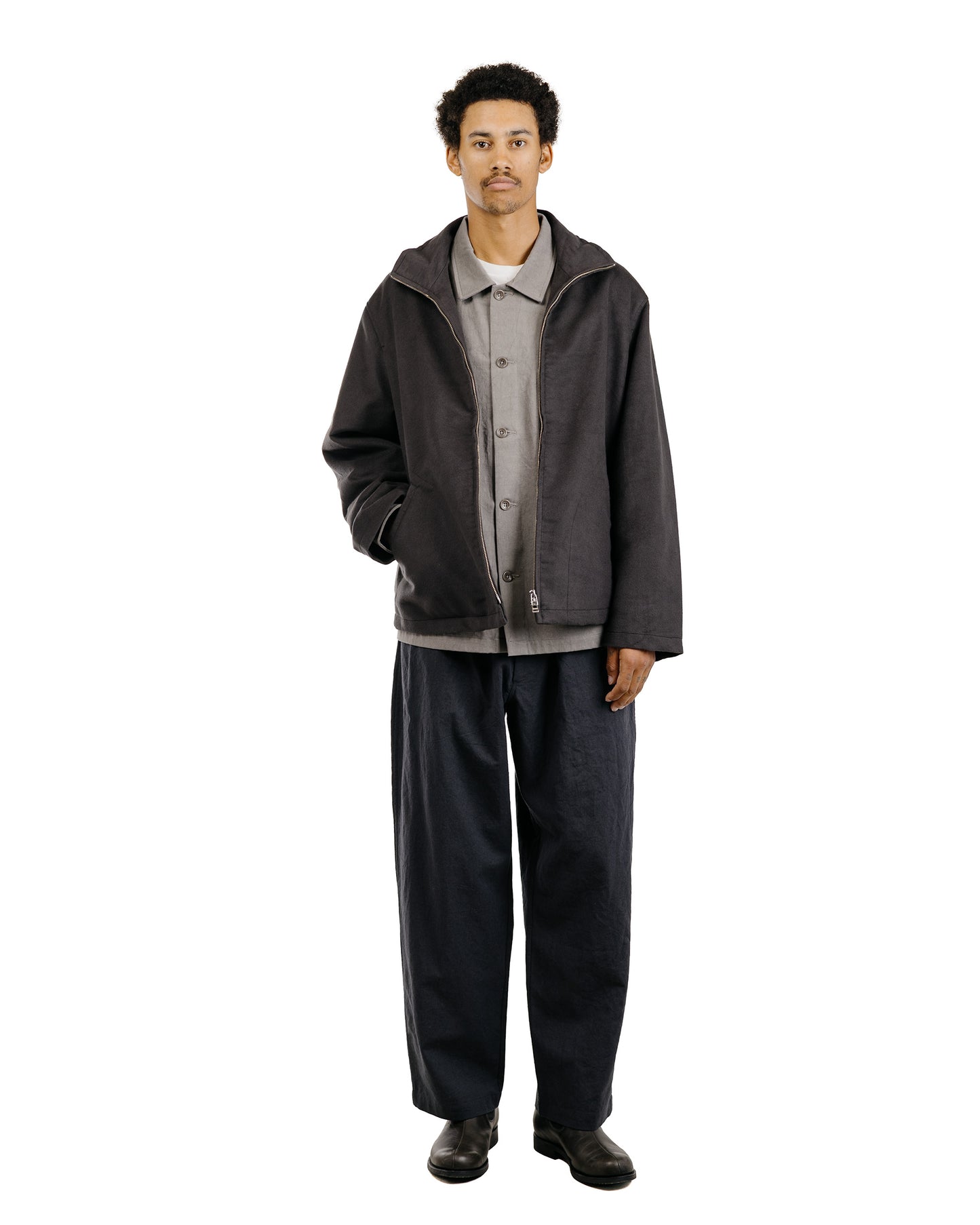 James Coward Travail Shirt Light Grey Satin Drum Cotton