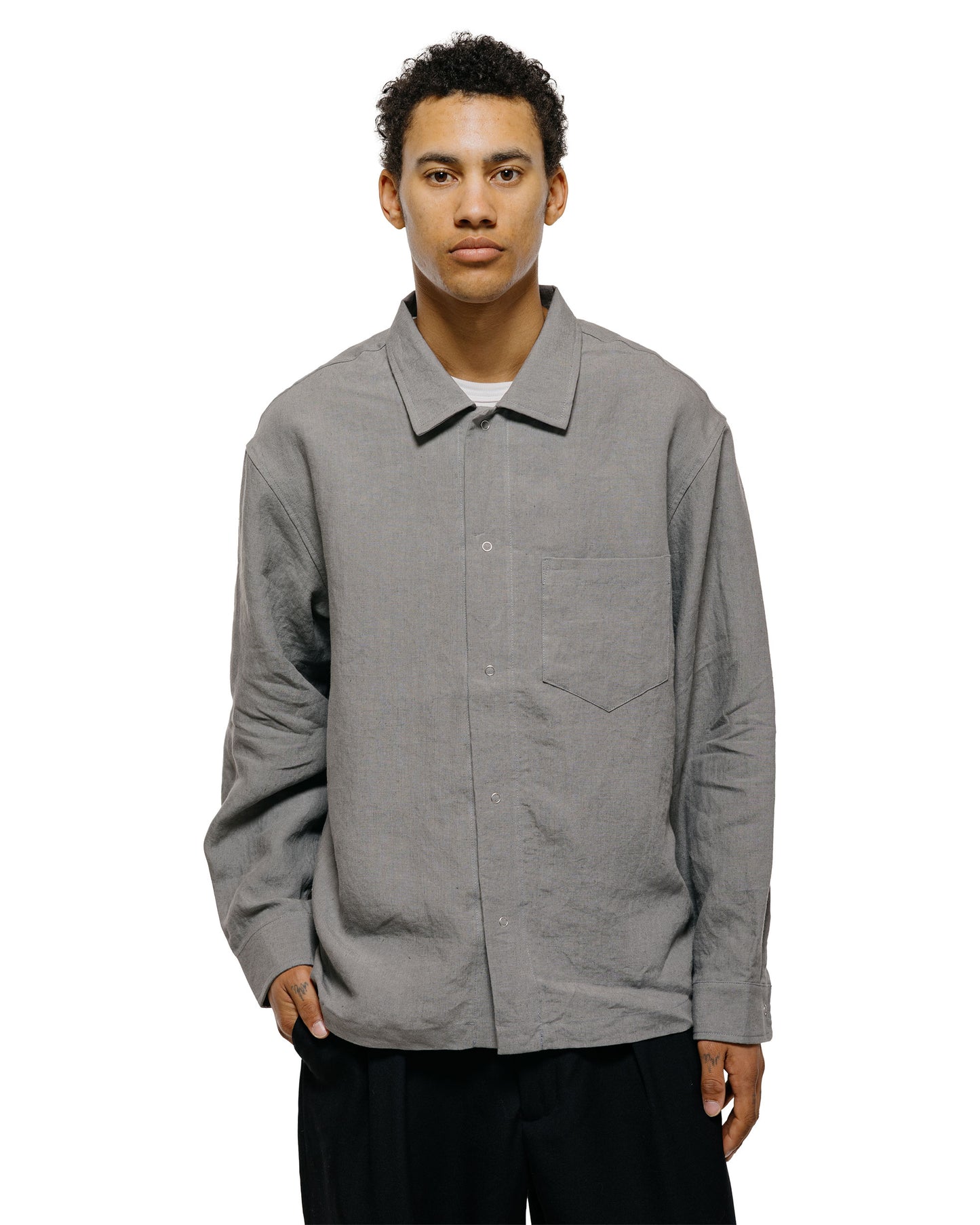 lost & found James Coward James Coward Workshop Shirt Flint Belgian Linen