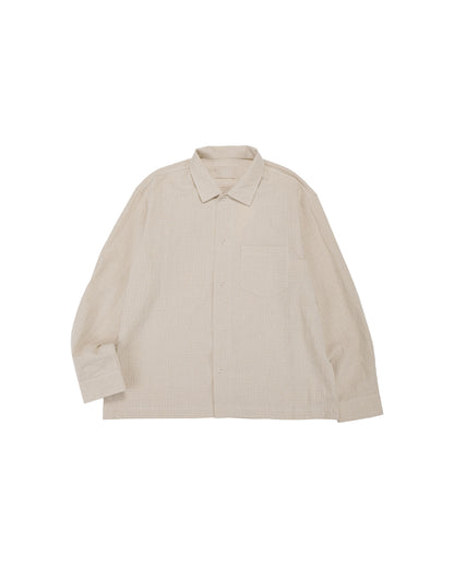 lost & found James Coward James Coward Workshop Shirt Natural Grid Cotton Linen Gingham