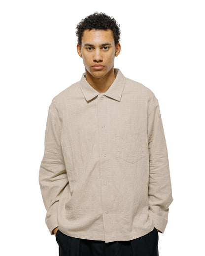 lost & found James Coward James Coward Workshop Shirt Natural Grid Cotton Linen Gingham