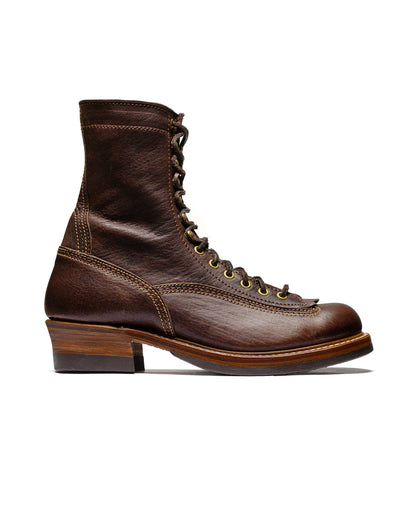 lost & found John Lofgren Bootmaker John Lofgren Bootmaker Donkey Puncher Boots 8" Ezo Shika Deerskin Burnt Dark Brown