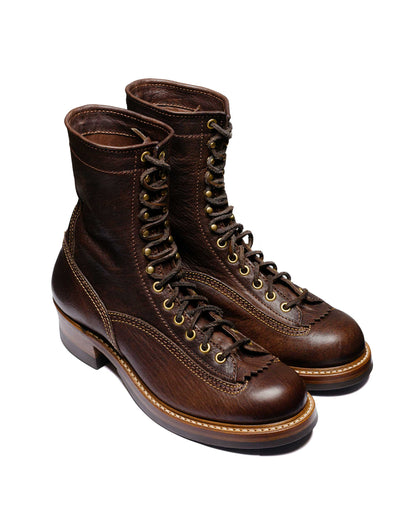 lost & found John Lofgren Bootmaker John Lofgren Bootmaker Donkey Puncher Boots 8" Ezo Shika Deerskin Burnt Dark Brown
