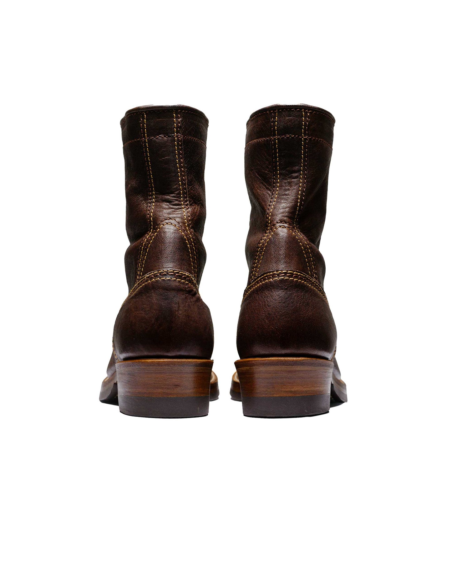 lost & found John Lofgren Bootmaker John Lofgren Bootmaker Donkey Puncher Boots 8" Ezo Shika Deerskin Burnt Dark Brown