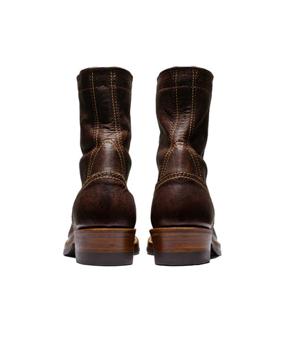 lost & found John Lofgren Bootmaker John Lofgren Bootmaker Donkey Puncher Boots 8" Ezo Shika Deerskin Burnt Dark Brown