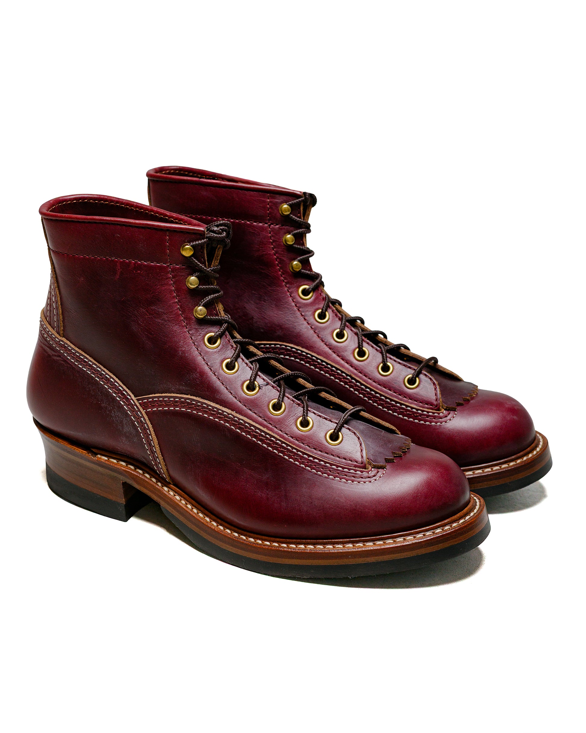 lost & found John Lofgren Bootmaker John Lofgren Bootmaker Donkey Puncher Boots Horween Leather CXL Burgundy