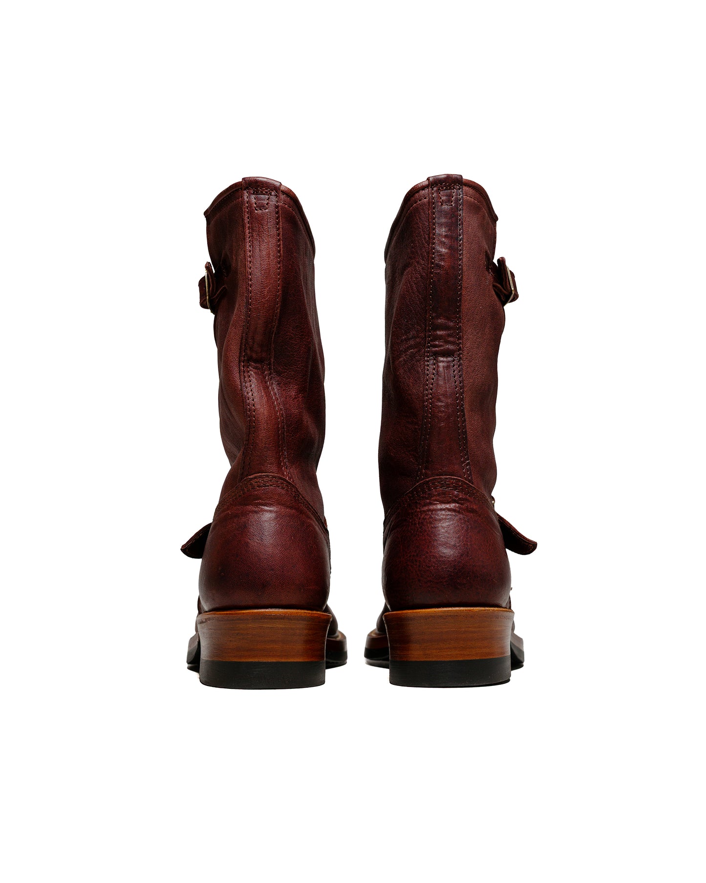 lost & found John Lofgren Bootmaker John Lofgren Bootmaker Wabash Engineer Boots Ezo Shika Deerskin Burnt Burgundy