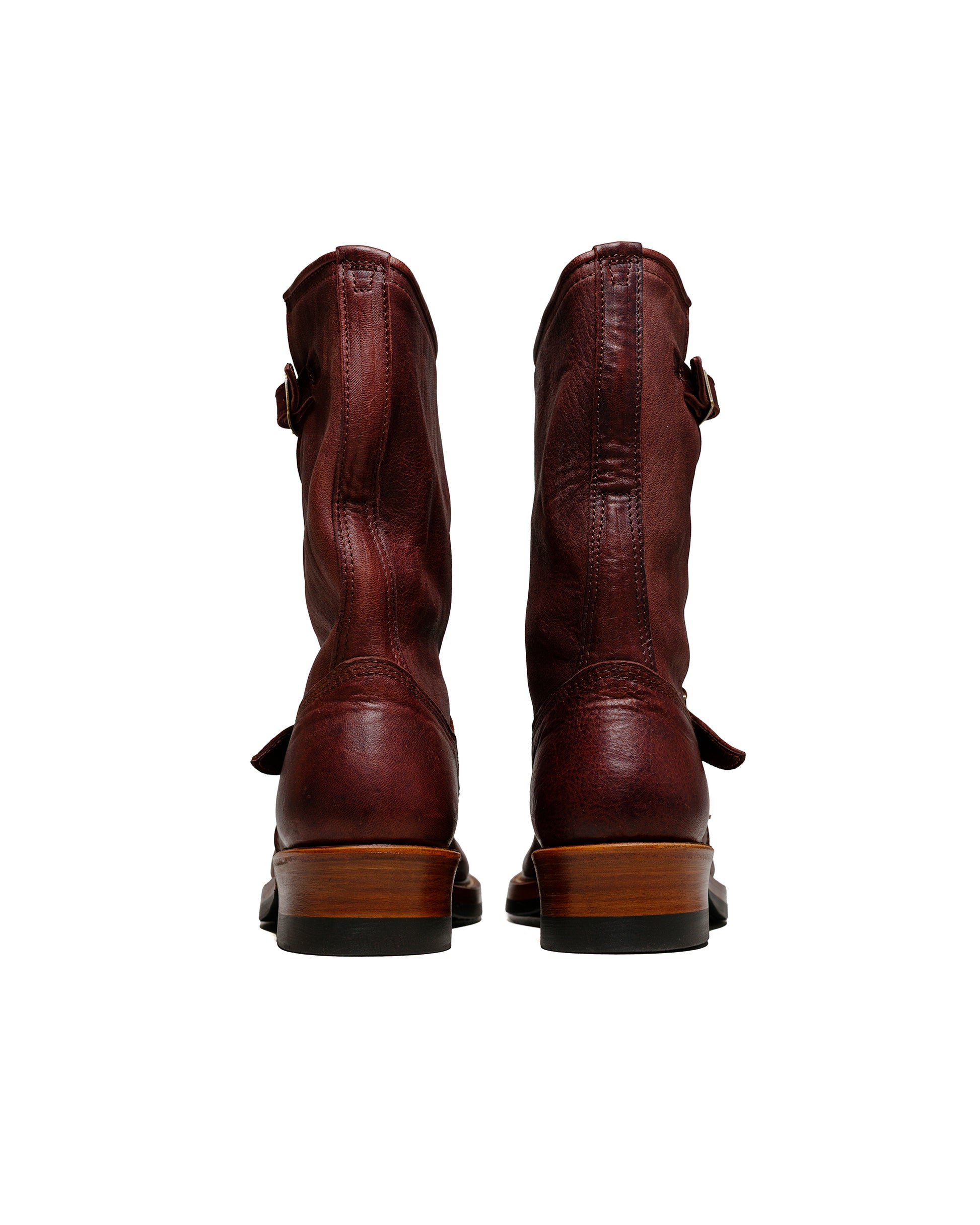 lost & found John Lofgren Bootmaker John Lofgren Bootmaker Wabash Engineer Boots Ezo Shika Deerskin Burnt Burgundy
