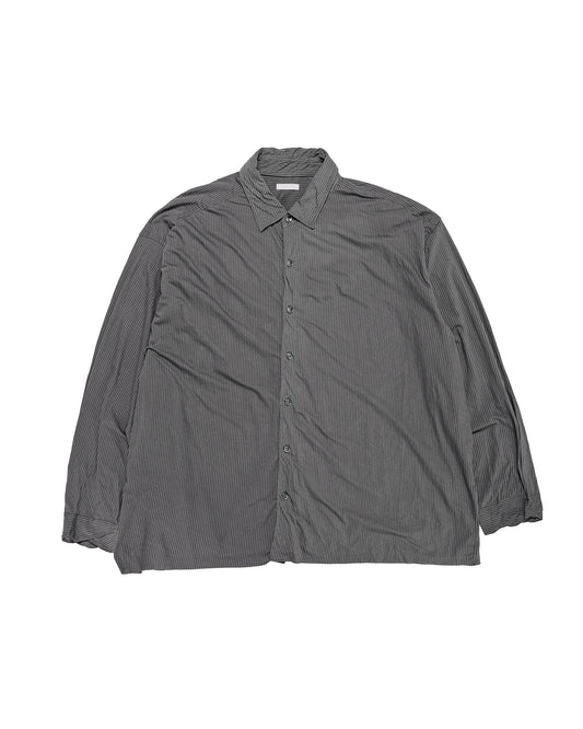 lost & found KANEMASA PHIL KANEMASA PHIL 46G Stripe Artisan Shirt Charcoal Black Dye