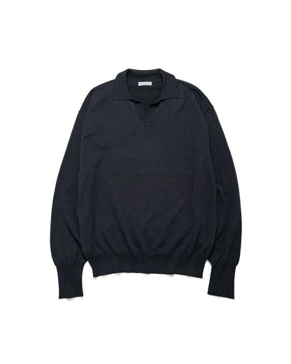lost & found KAPTAIN SUNSHINE KAPTAIN SUNSHINE Cotton Knit Skipper Shirt Dark Navy