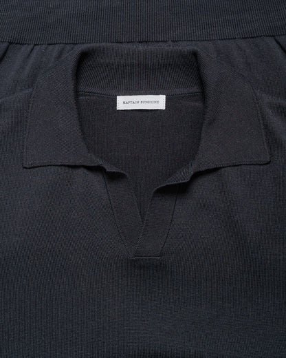 lost & found KAPTAIN SUNSHINE KAPTAIN SUNSHINE Cotton Knit Skipper Shirt Dark Navy