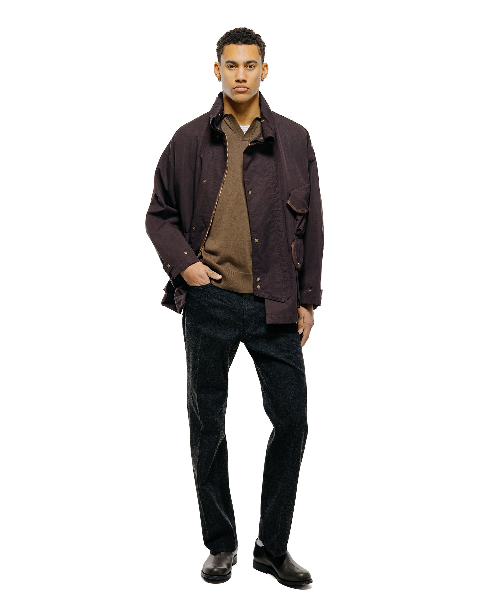 lost & found KAPTAIN SUNSHINE KAPTAIN SUNSHINE Cotton Knit Skipper Shirt Mocha Brown