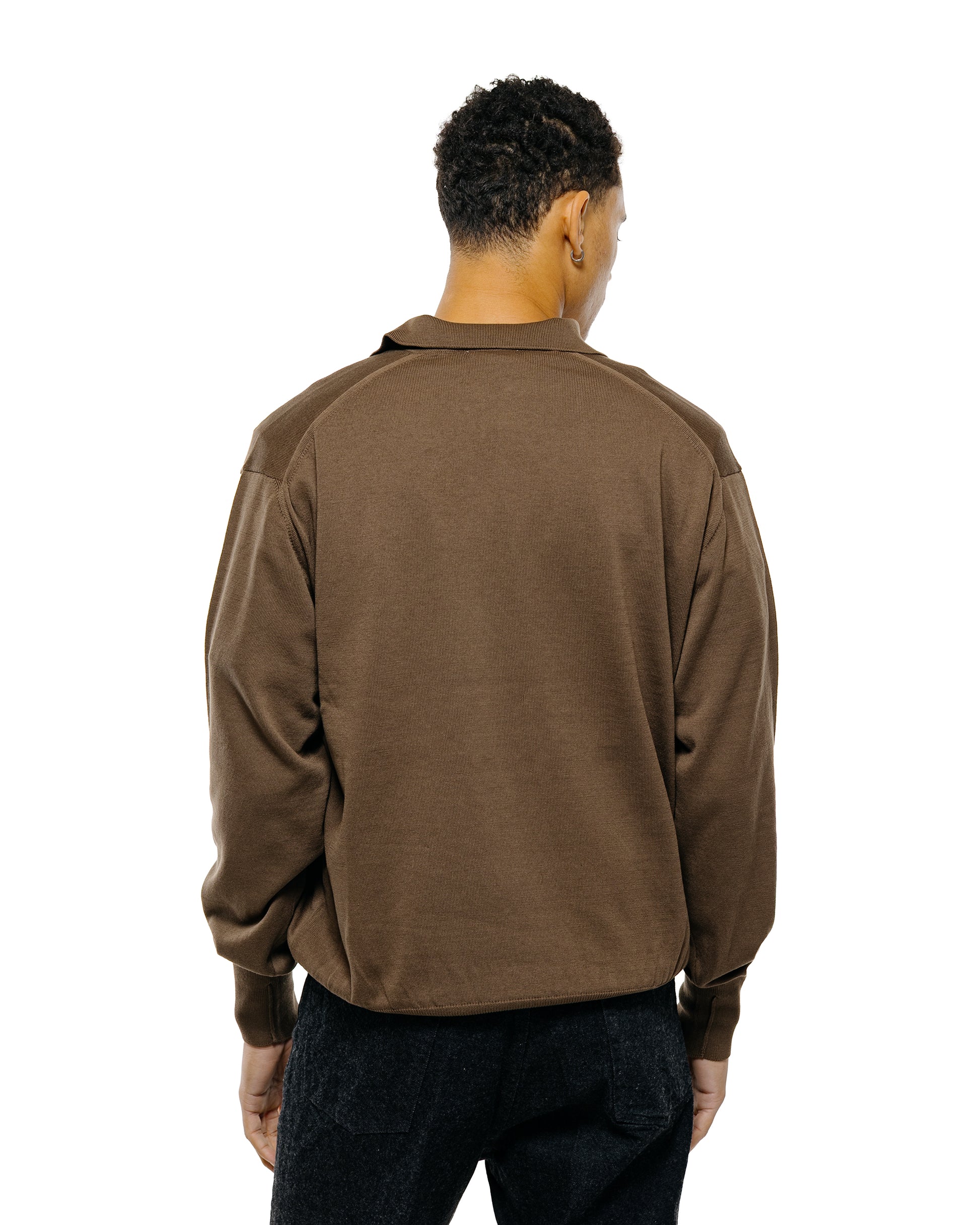 lost & found KAPTAIN SUNSHINE KAPTAIN SUNSHINE Cotton Knit Skipper Shirt Mocha Brown