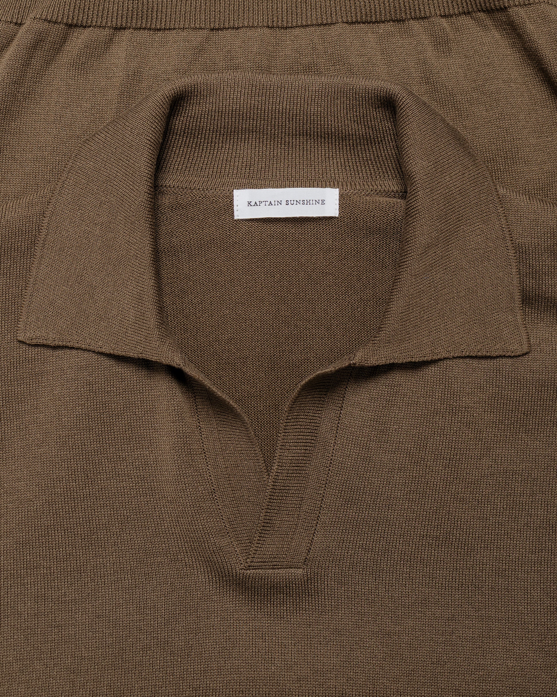 lost & found KAPTAIN SUNSHINE KAPTAIN SUNSHINE Cotton Knit Skipper Shirt Mocha Brown