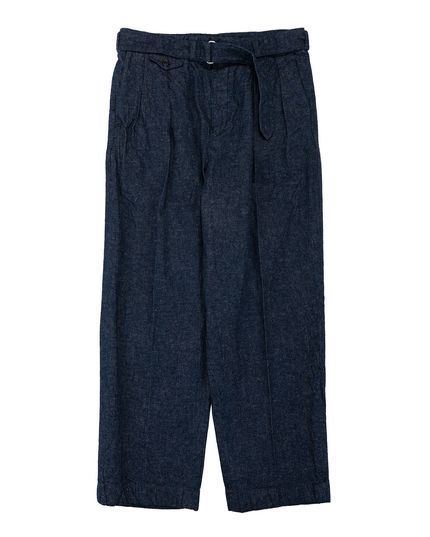 lost & found KAPTAIN SUNSHINE KAPTAIN SUNSHINE Cotton Linen Denim Riviera Trousers Indigo