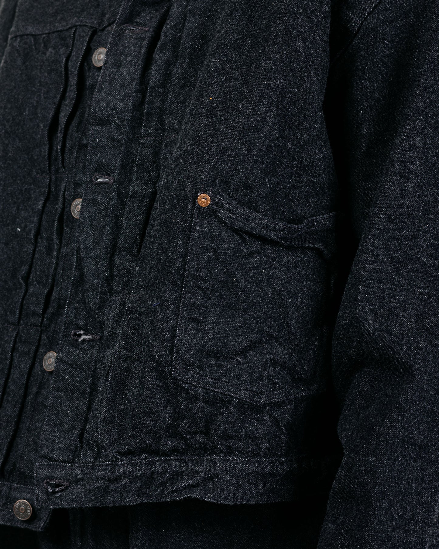 KAPTAIN SUNSHINE Denim Tracker 1P Jacket Black One Wash