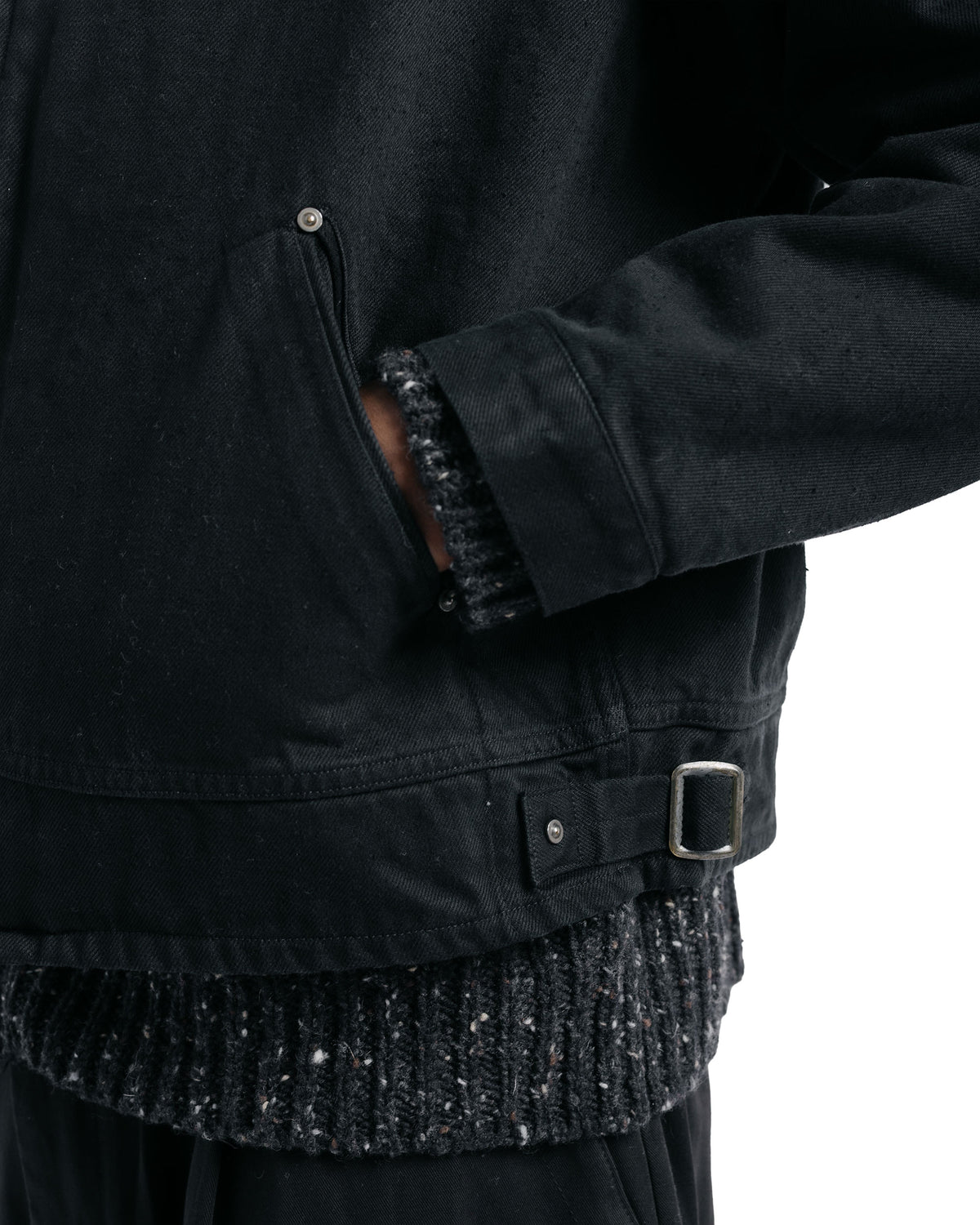 KAPTAIN SUNSHINE Dyed Denim Work Jacket Black