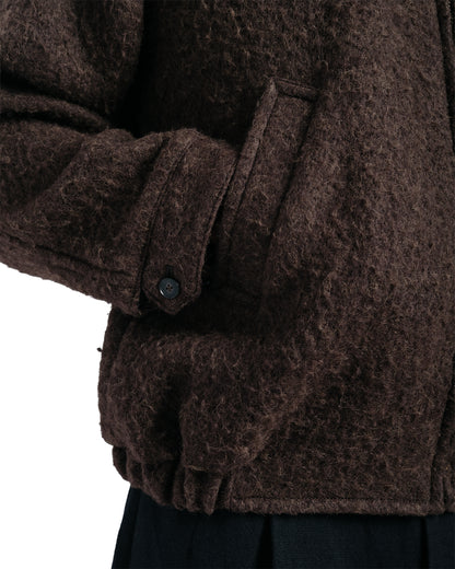 KAPTAIN SUNSHINE Napping Wool Zip Blouson Top Brown
