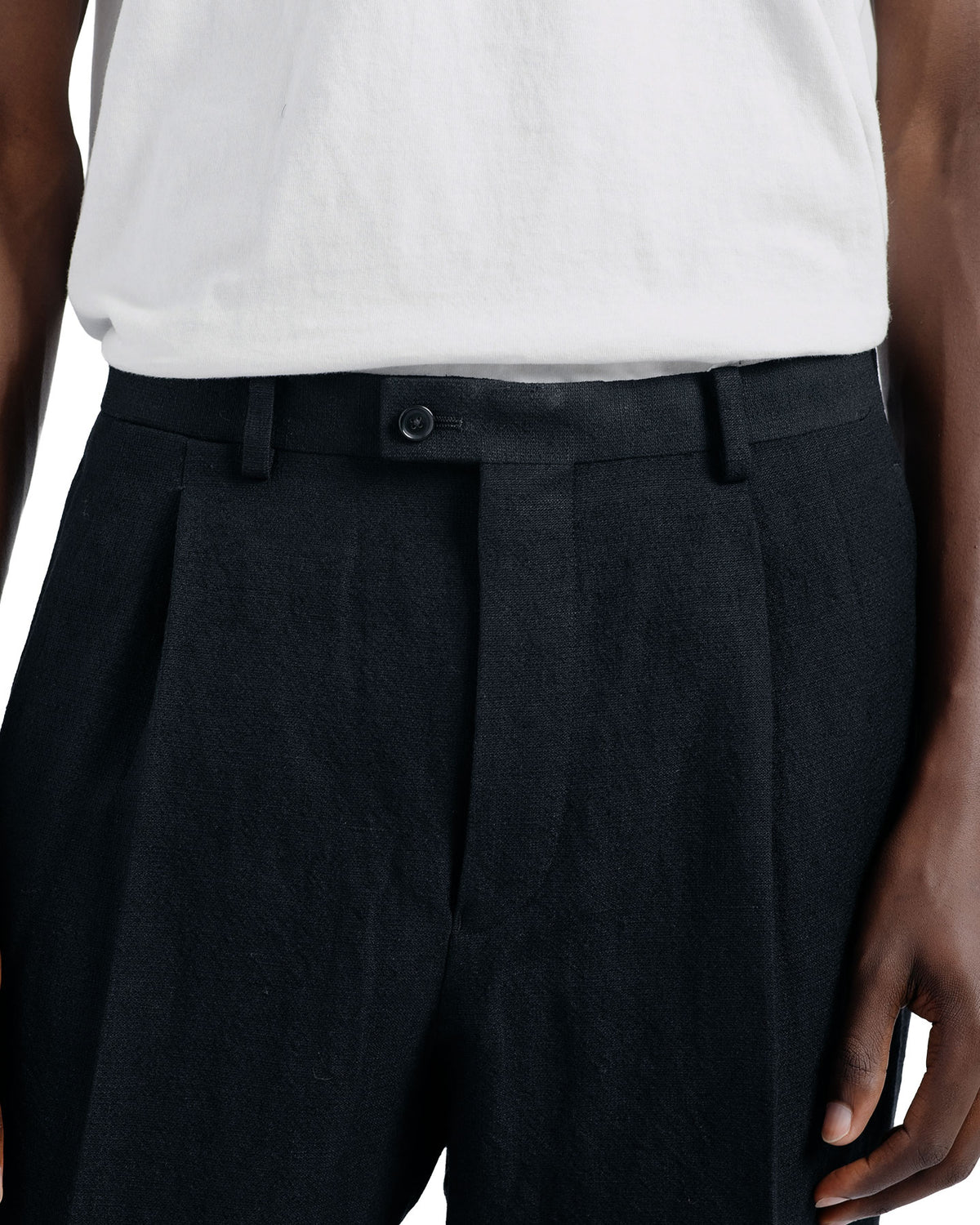KAPTAIN SUNSHINE Wool Hemp Mesh Neutral Trousers Black