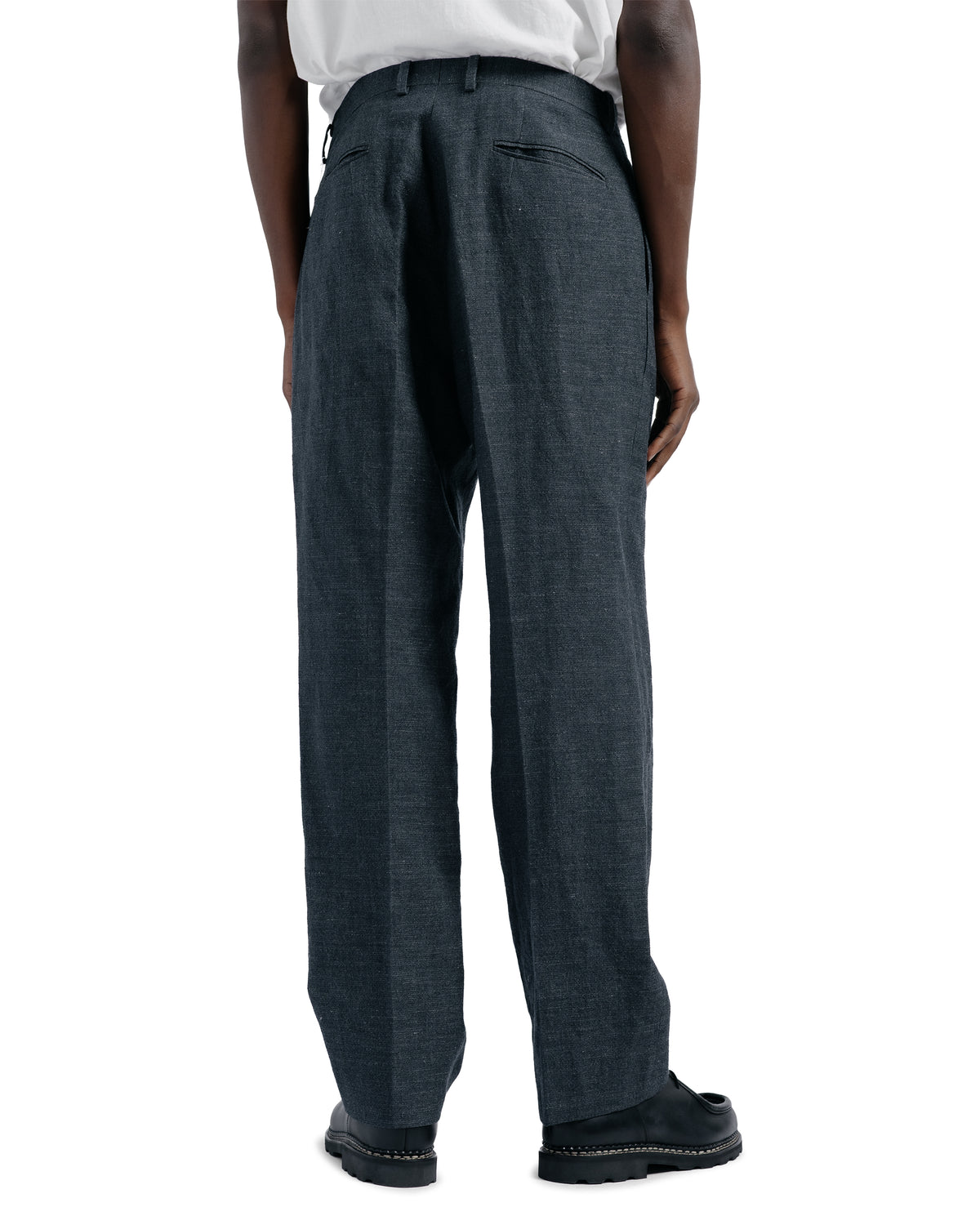 KAPTAIN SUNSHINE Wool Hemp Mesh Neutral Trousers Top Charcoal