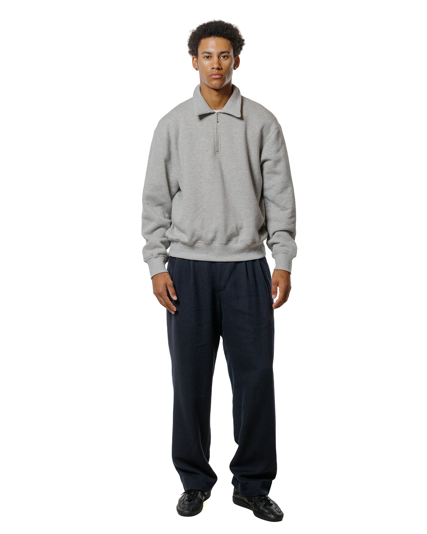 lost & found Lady White Co. Lady White Co. Cotton Wool Quarter Zip Sweatshirt Heather Grey