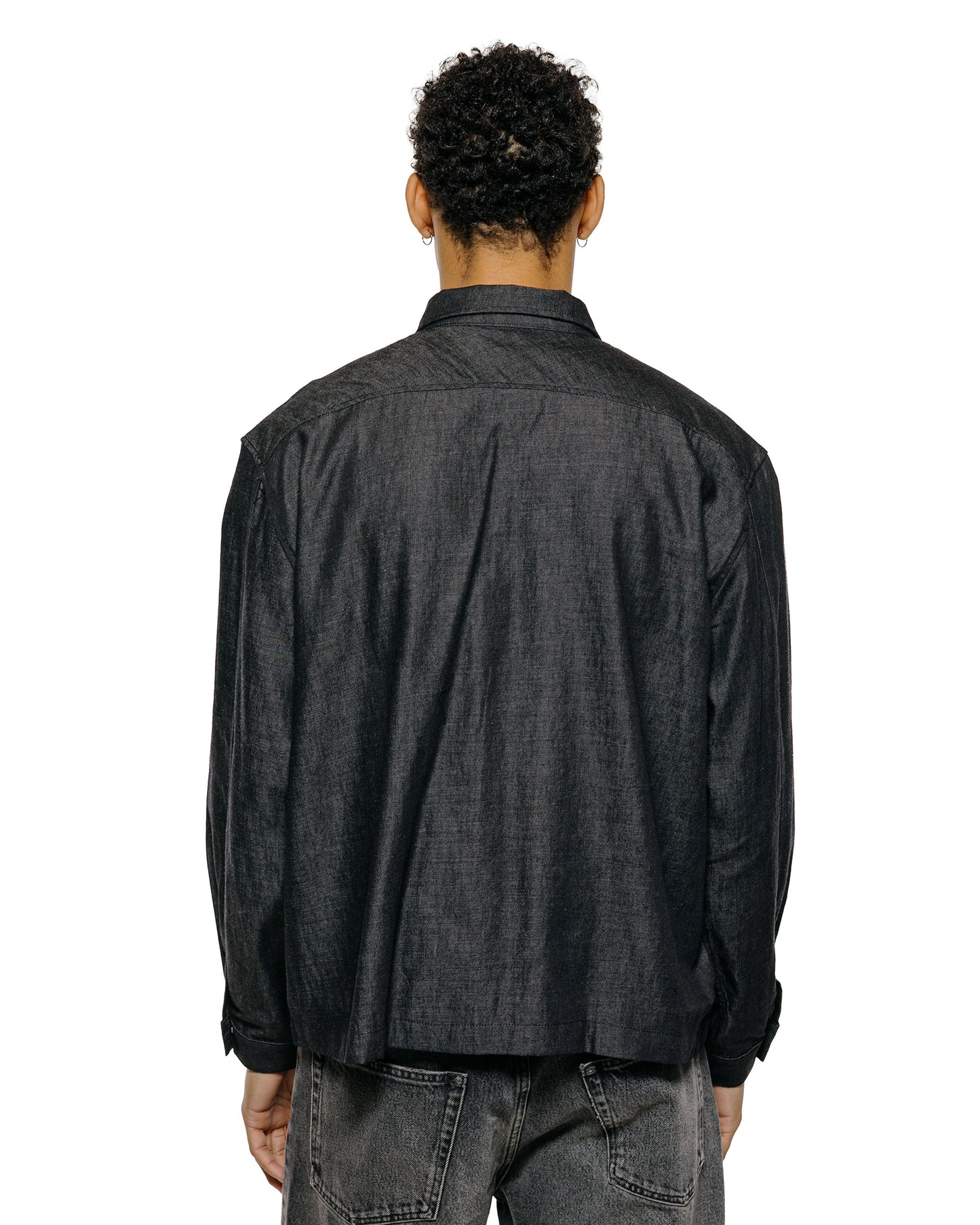 lost & found Lady White Co. Lady White Co. Joliet Zip Shirt Black Chambray