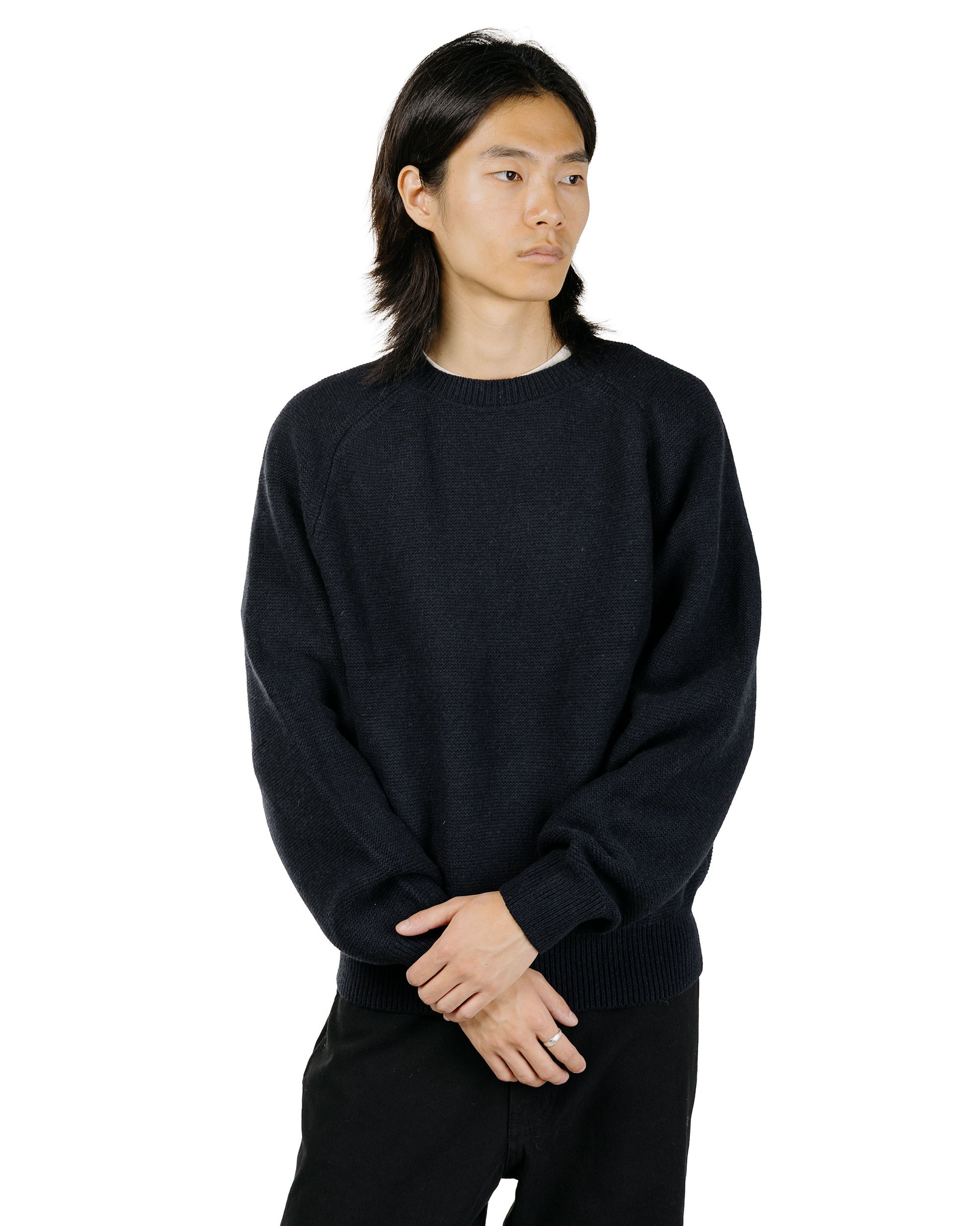 Lady White Co. Raglan Link Sweater Deep Navy