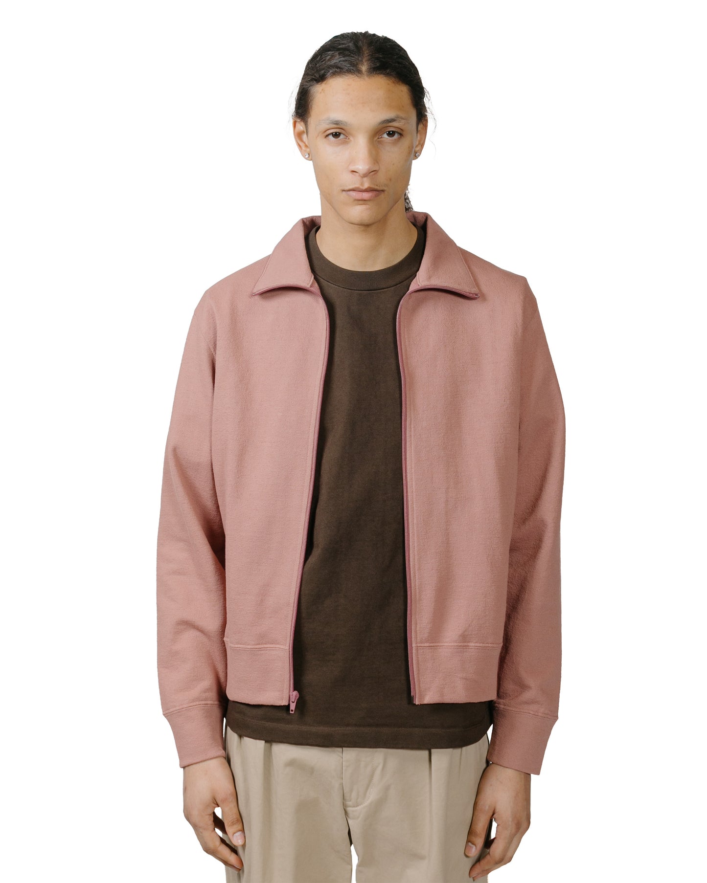 lost & found Lady White Co. Lady White Co. Textured Full Zip Deep Mauve