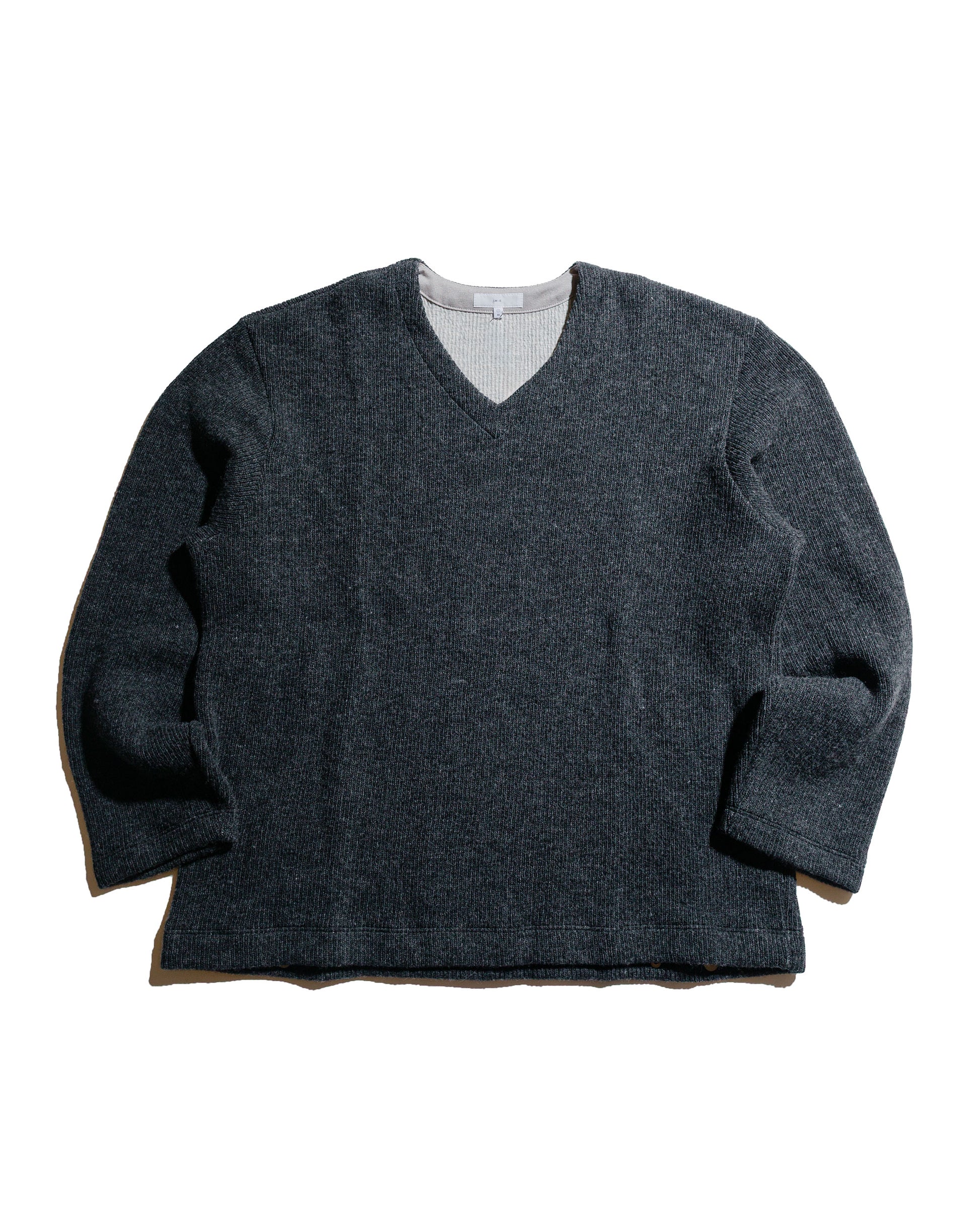 lost & found Lady White Co. Lady White Co. V Neck Snap Sweater Charcoal
