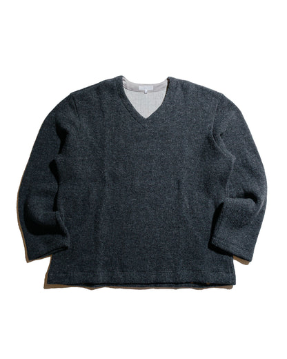 lost & found Lady White Co. Lady White Co. V Neck Snap Sweater Charcoal
