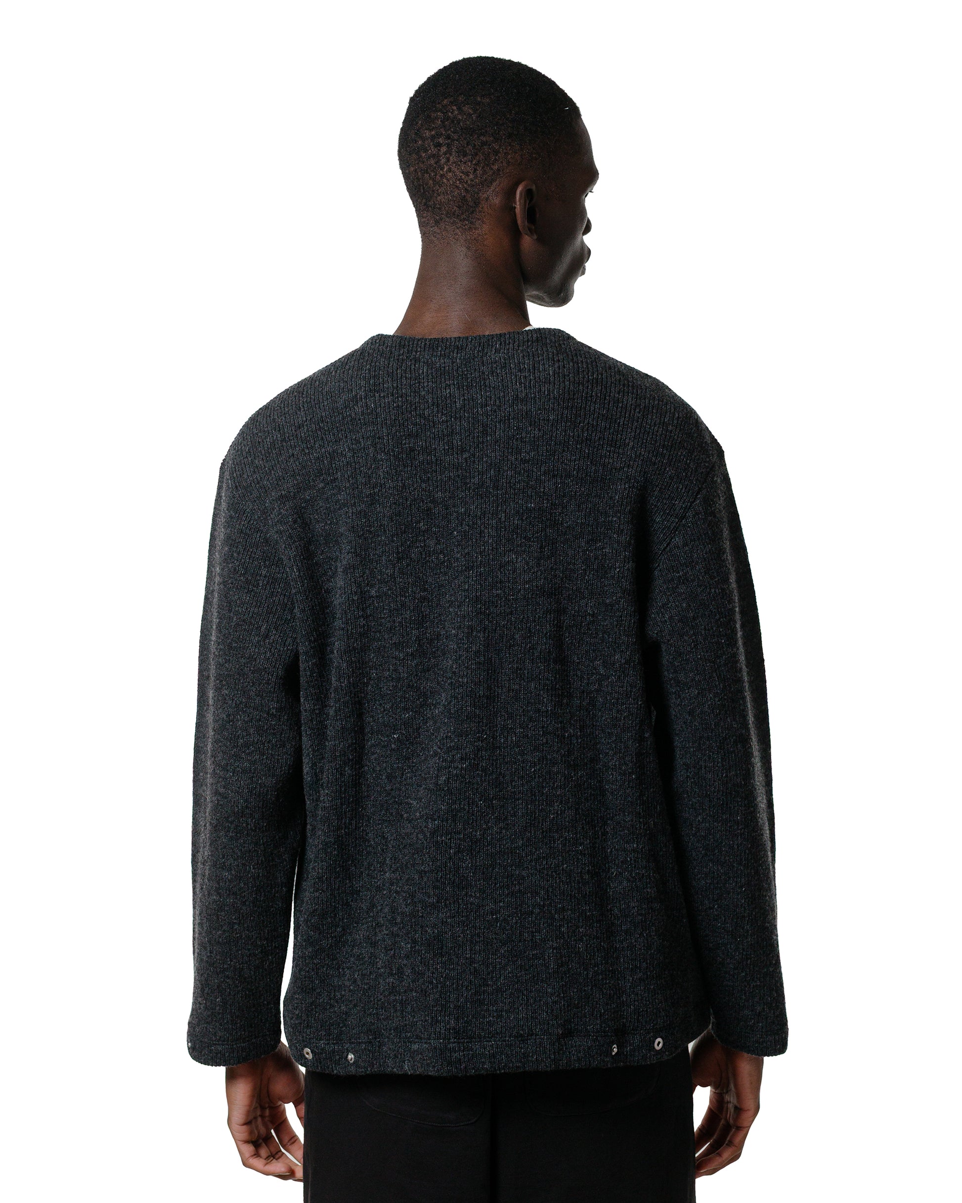 lost & found Lady White Co. Lady White Co. V Neck Snap Sweater Charcoal