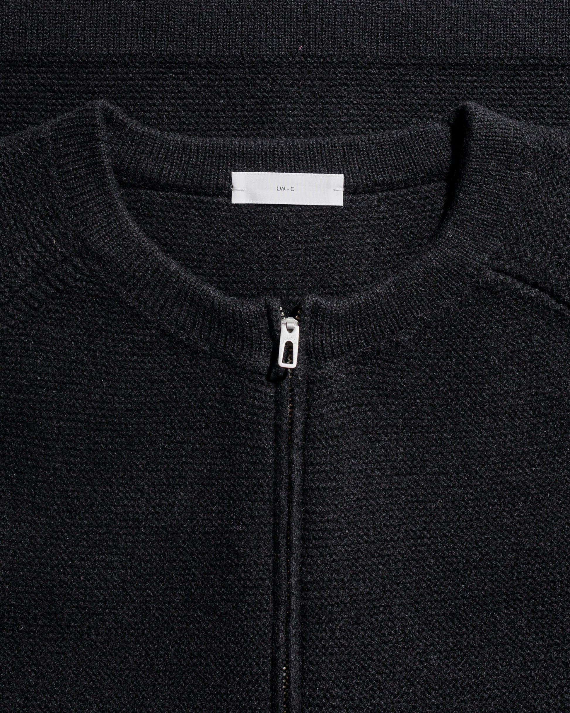 lost & found Lady White Co. Lady White Co. Wool Link Zip Cardigan Black